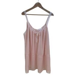 Vintage Oscar de la Renta Pink Label Pink Lacy Sheer Baby Doll Slip Size 1X